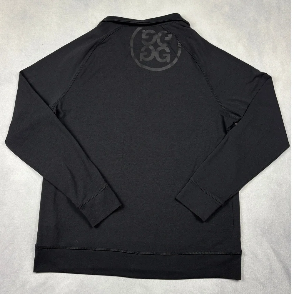 G/FORE Mens Quarter Zip Golf Pullover Onyx Black‎ Skull & Tees G4MS21K79 Size M